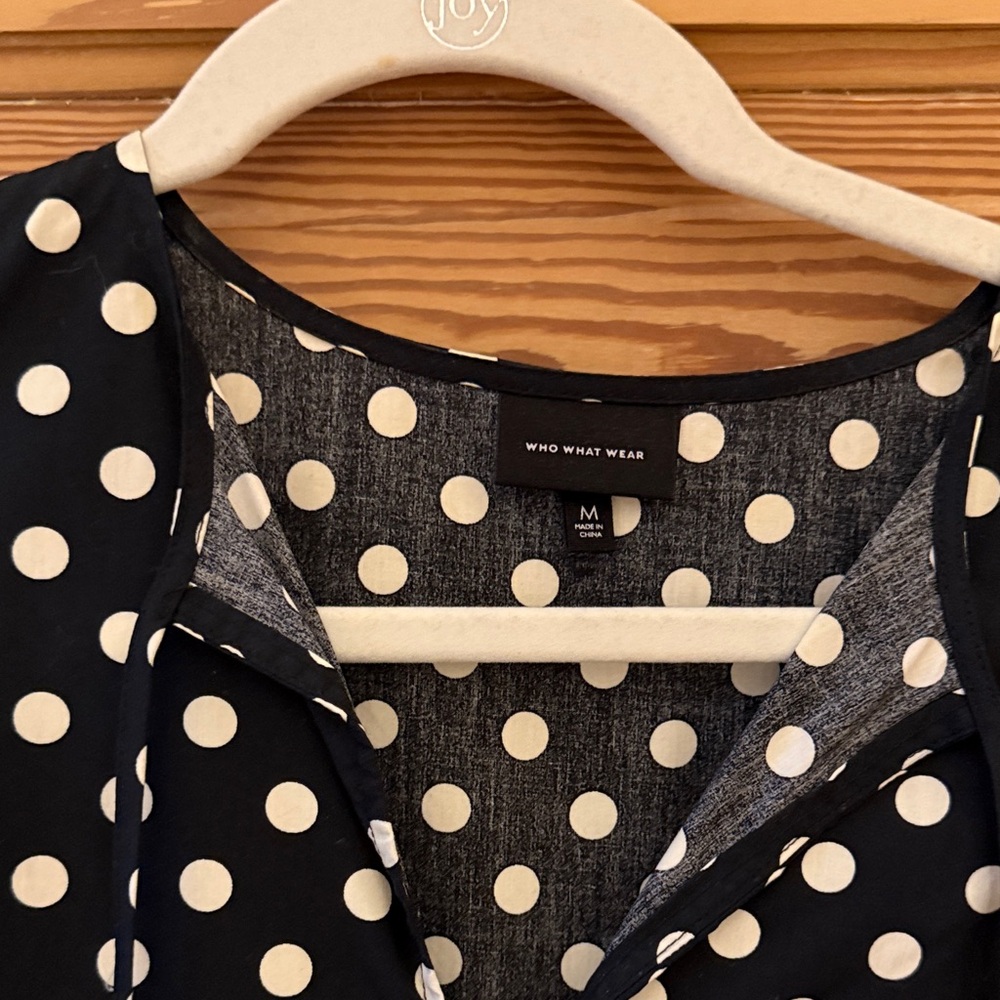 Who What Where Black & White Cotton Polka Dot Dress size medium